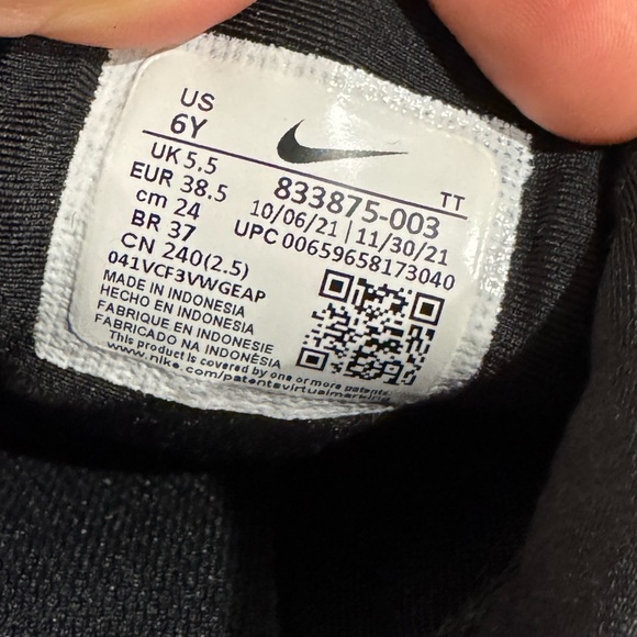 Nike Air Presto GS Triple Black Blackout 833875-003 Running Size 6y Womens 7.5 - Picture 6 of 15